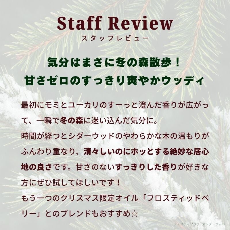 Xmas限定】ランプフレグランス フェスティブ ファー＆シダーウッド